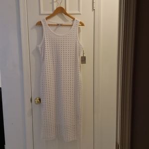 Belle Sky White Midi Dress
